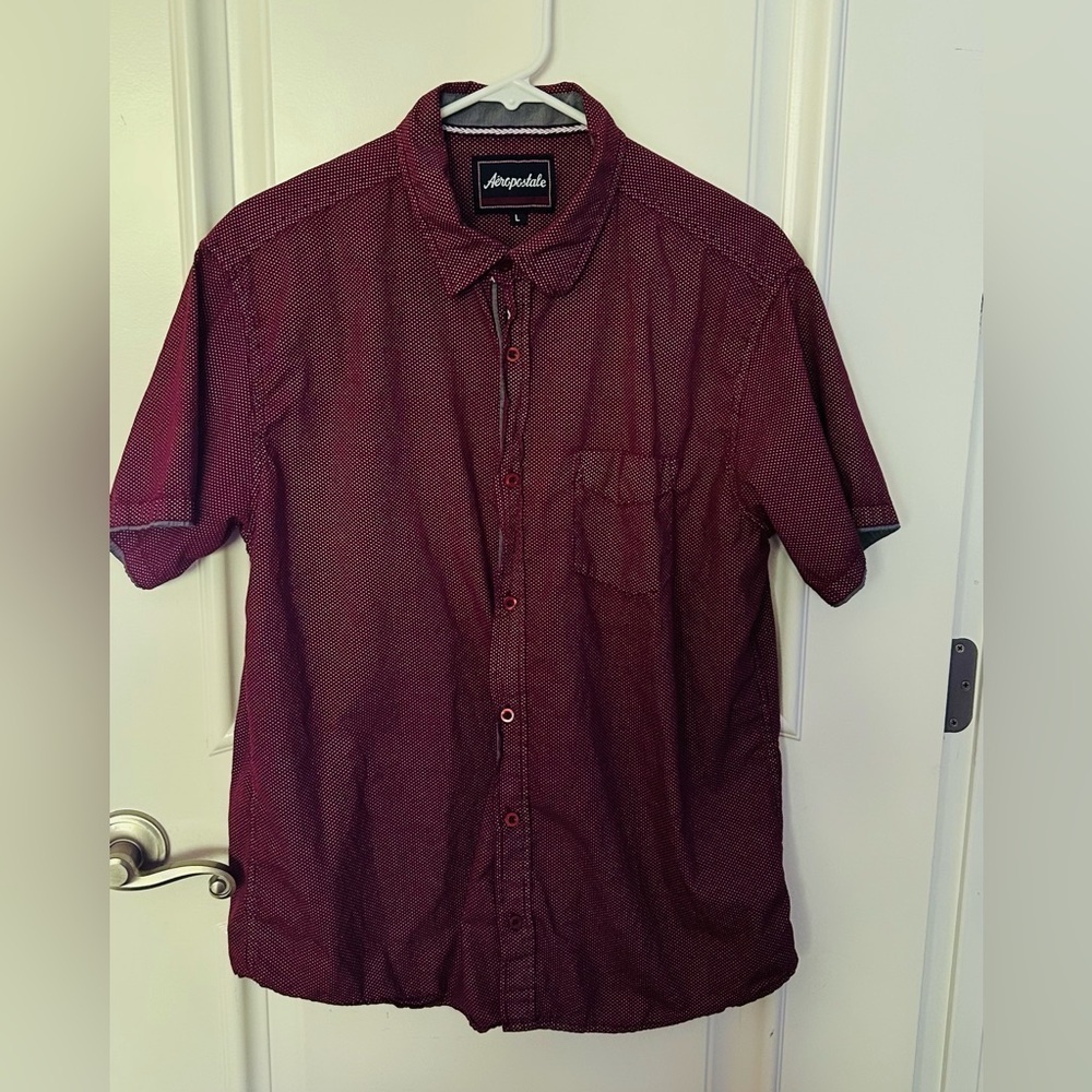 Aeropostale Men's Short Sleeve Button Down Shirt